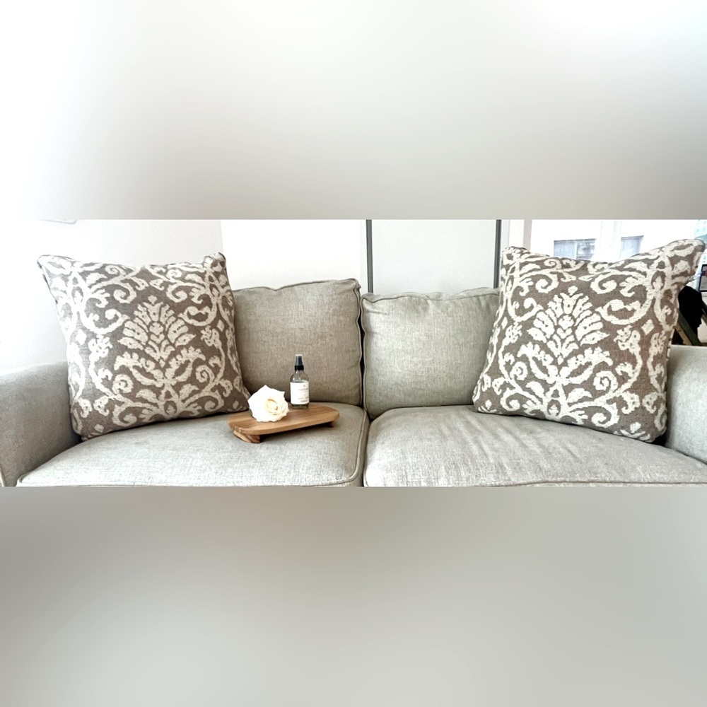 FEATHER Filled Large Soft Throw Pillow insert&cover hypoallergenic French Style